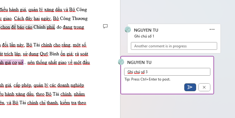 Ghi chú trong word