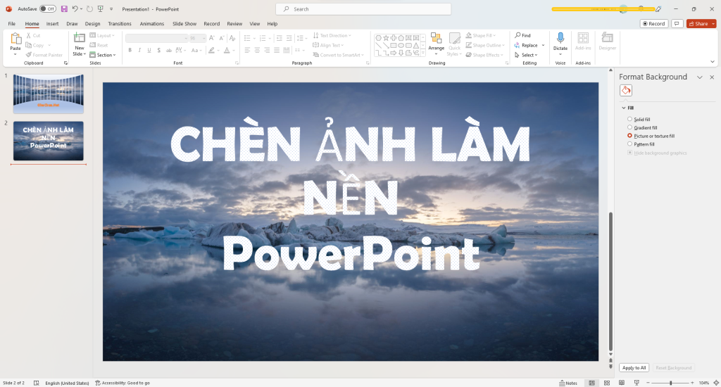 Cách chèn ảnh vào PowerPoint làm nền cho slide